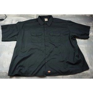 Dickies Shirt Mens 5XL black collared short sleeve work shirt chest pocket